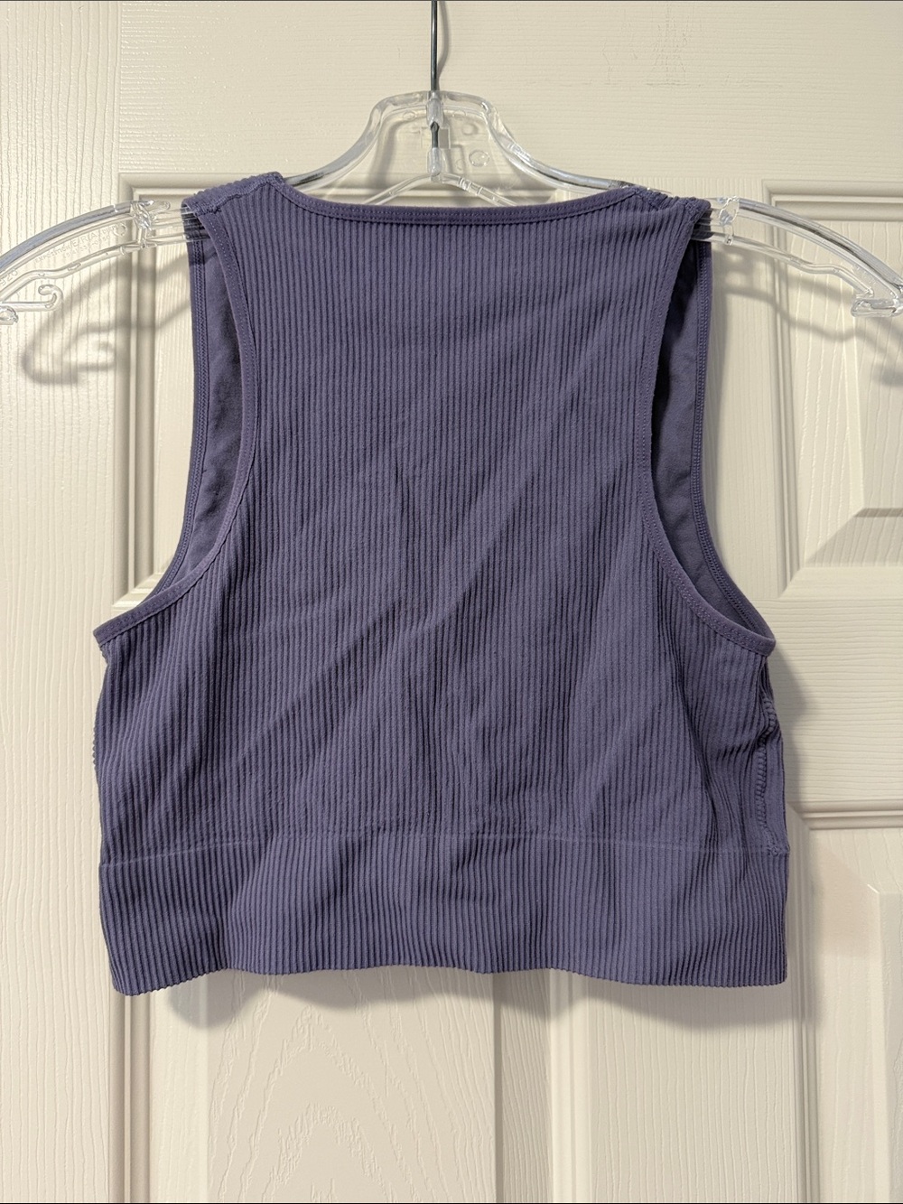 Garage Lavender Ribbed V-Neck Cropped Tank - Picture 3 of 3